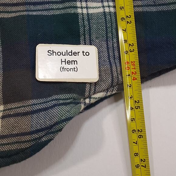 David Taylor XL Quilted Flannel Jacket Blue Cream Plaid Vintage Sears with tags - Picture 15 of 16